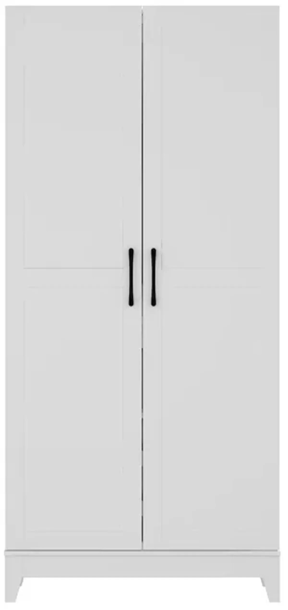 White Wood 31.5 in. W Buffet Kitchen Wine Cabinet With Double Doors, Pull-out Wine Rack, Drawers