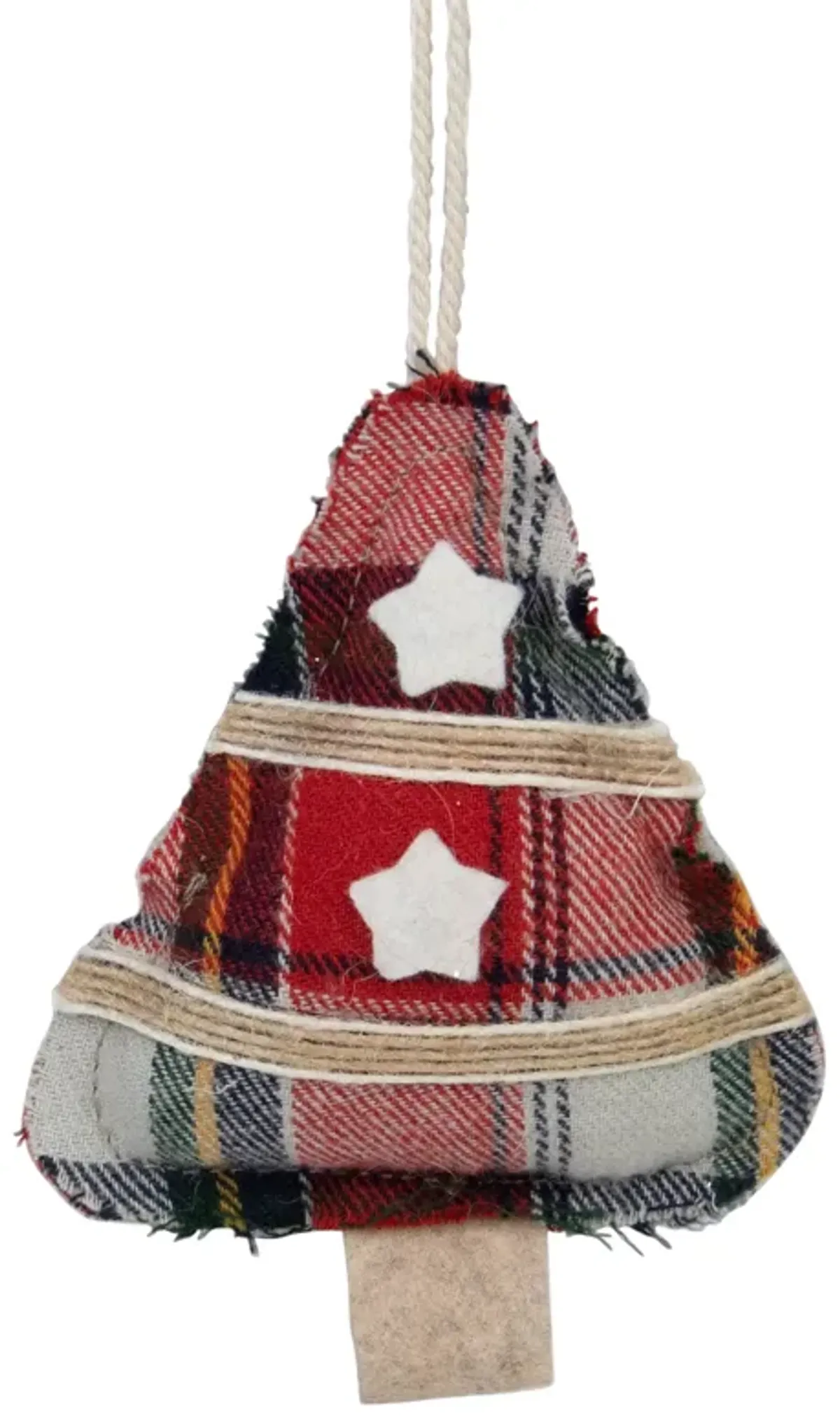 4" Plaid Christmas Tree Shaped Plush Ornament
