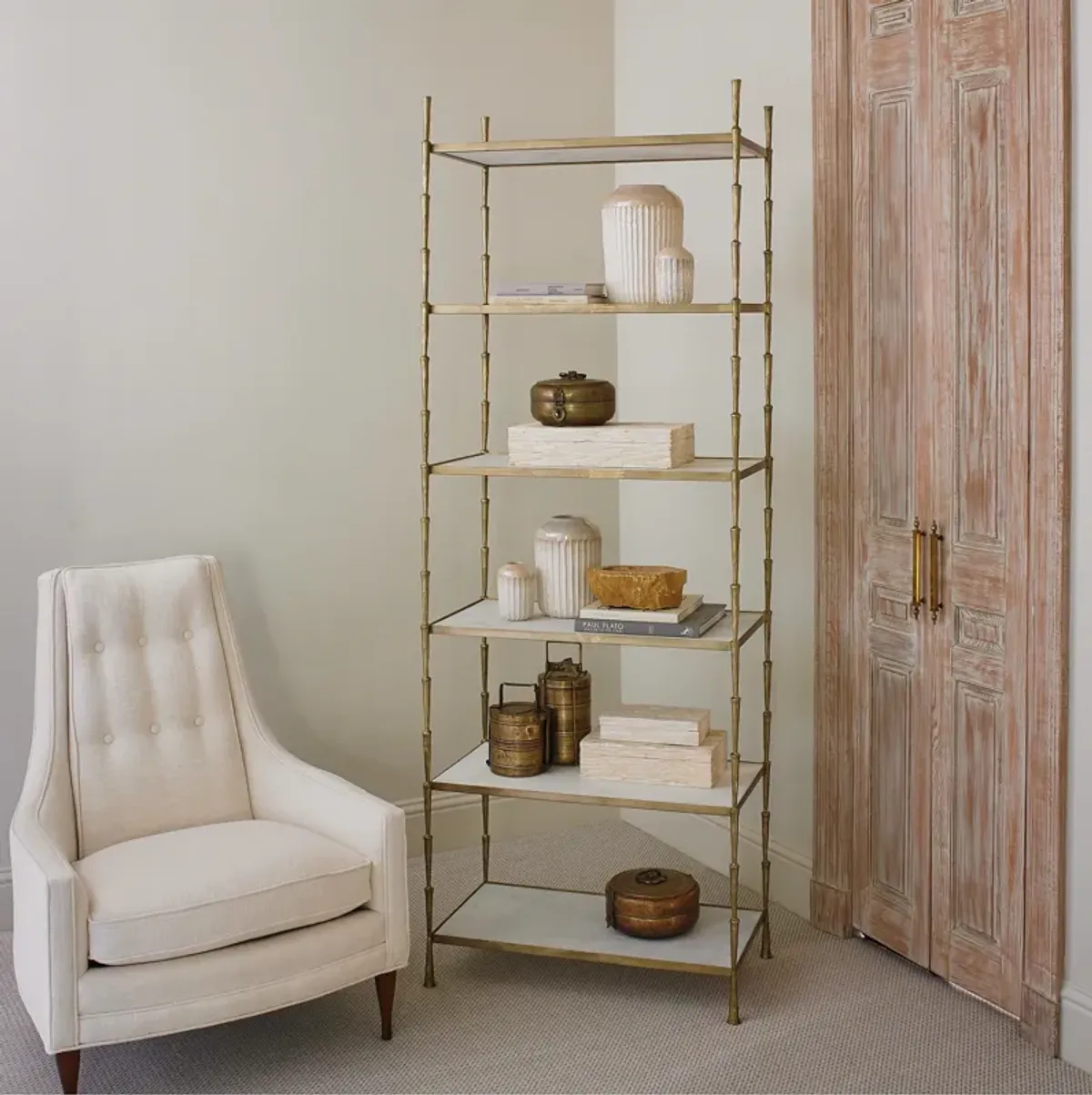 Spike Etagere- Brass