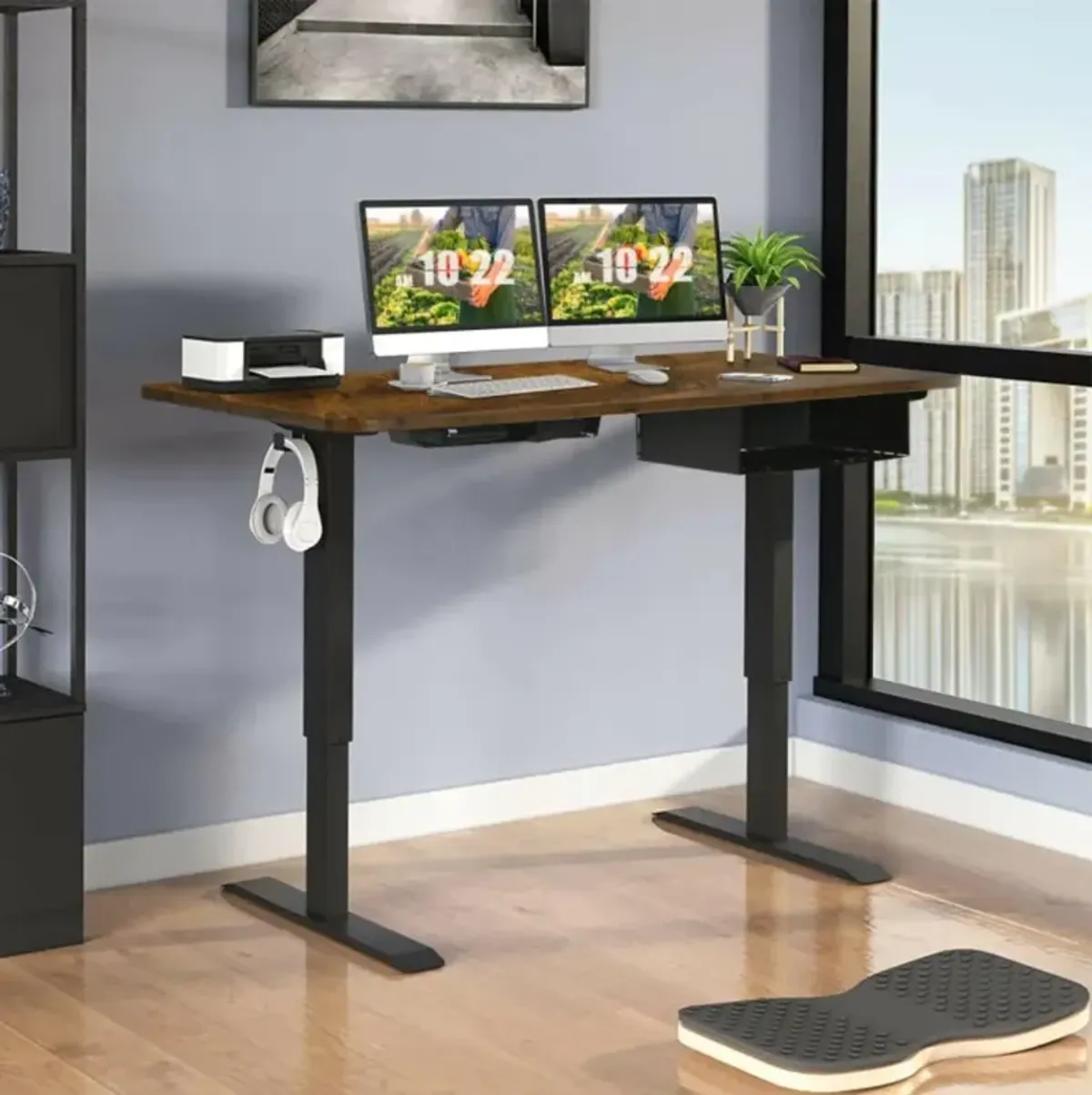 Costway 48-inch Electric Height Adjustable Standing Desk with USB Port