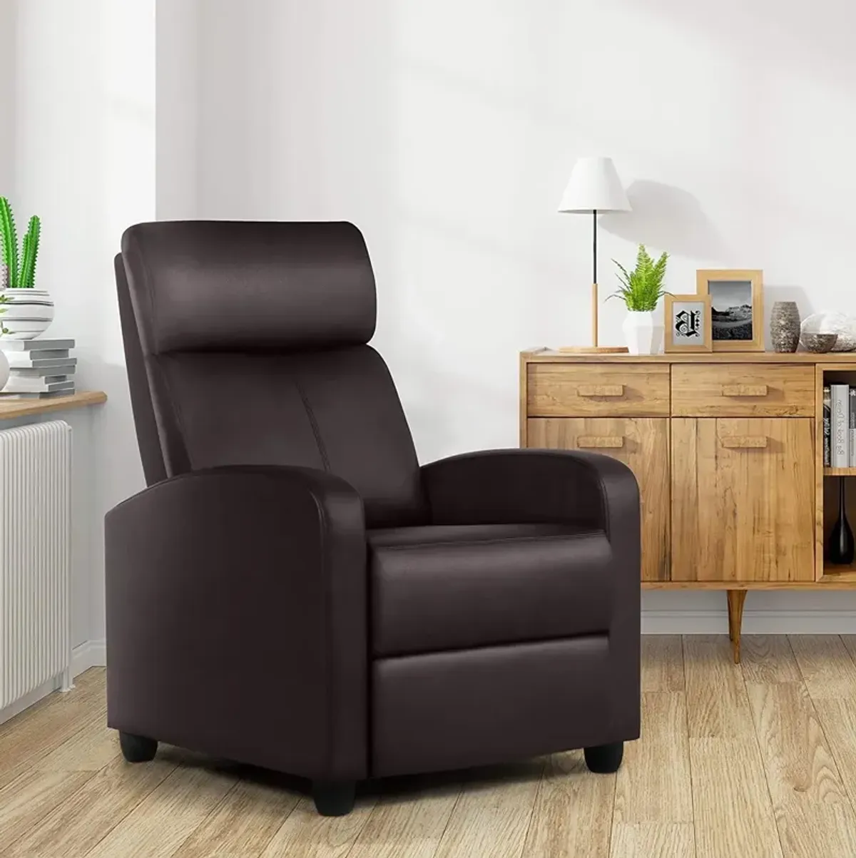 High Density Faux Leather Push Back Recliner Chair