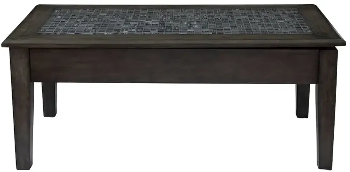 Jofran Baroque 48 Lift Top Coffee Table with Mosaic Tile Inlay