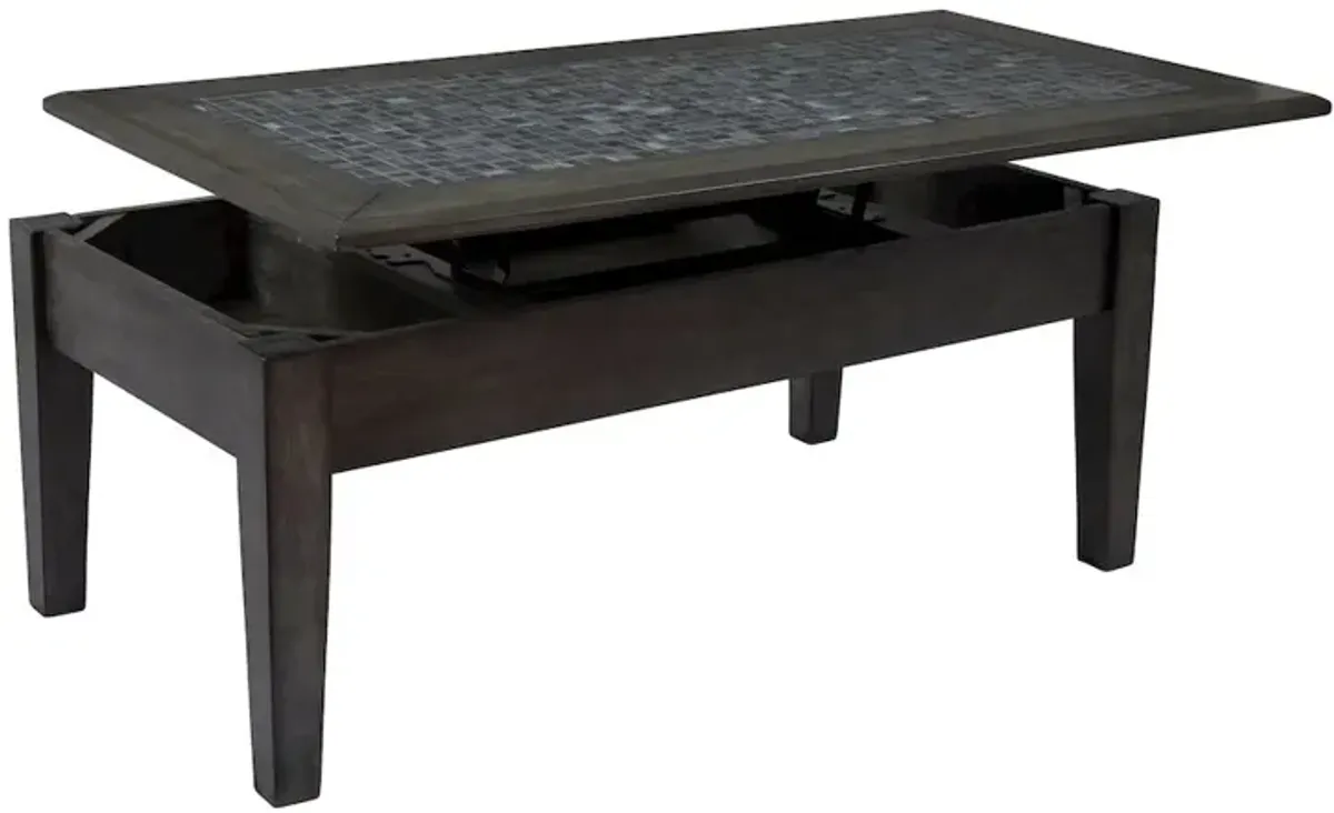 Jofran Baroque 48 Lift Top Coffee Table with Mosaic Tile Inlay