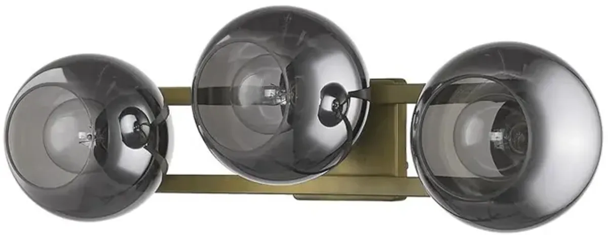 Hivvago Lunette 3-Light Aged Brass Sconce