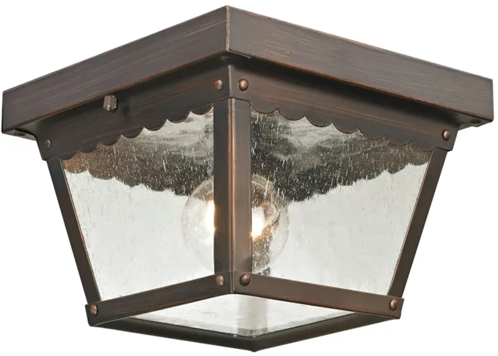 Springfield 8'' Wide 1-Light Bronze Outdoor Flush Mount