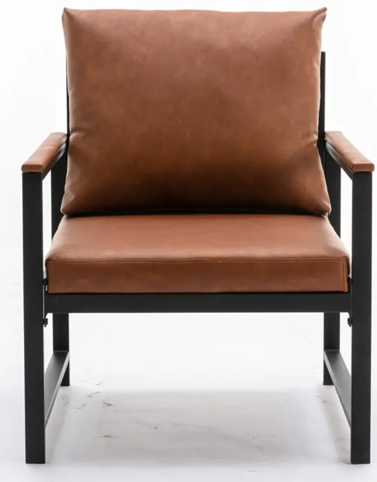 Merax Modern PU Leather Metal Frame Accent Chair