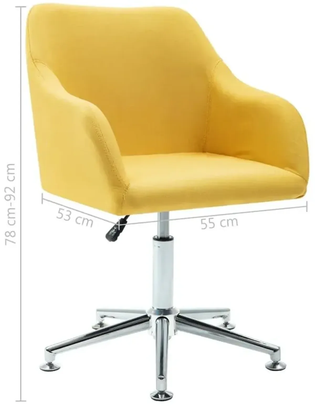 Swivel Dining Chair Yellow Fabric