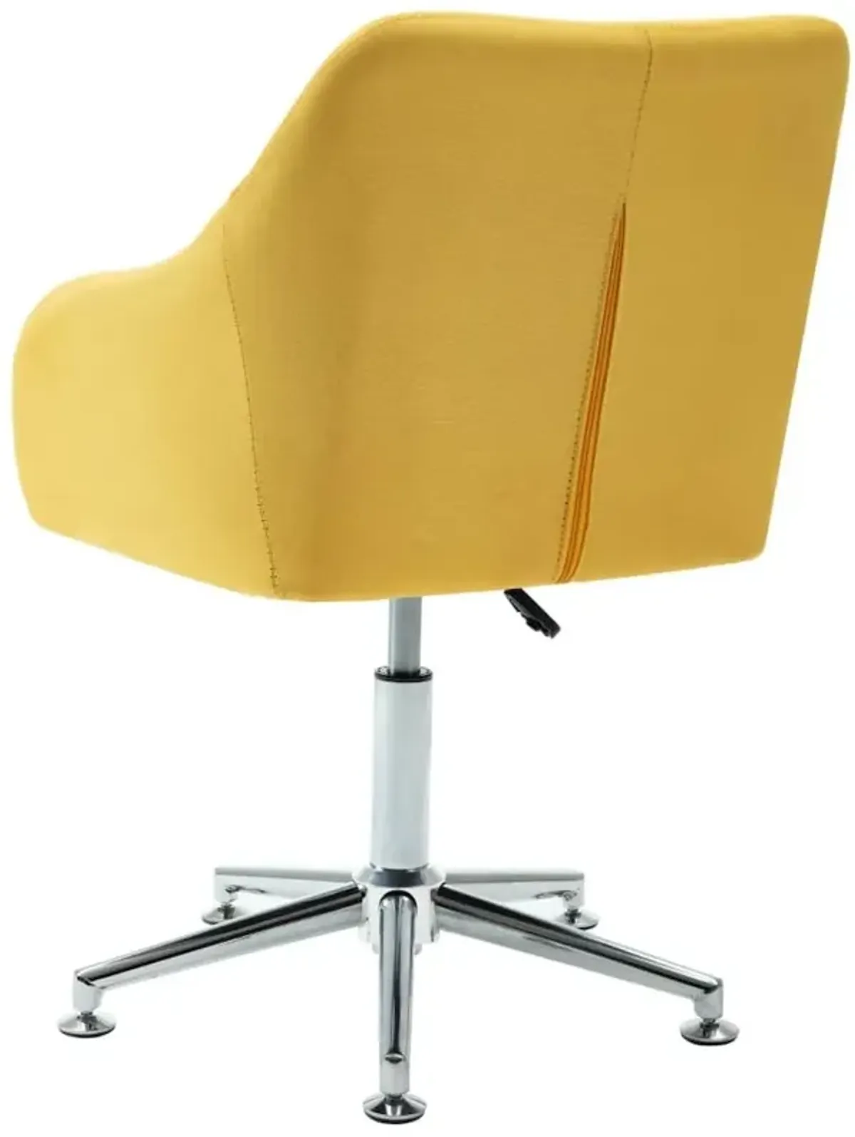 Swivel Dining Chair Yellow Fabric