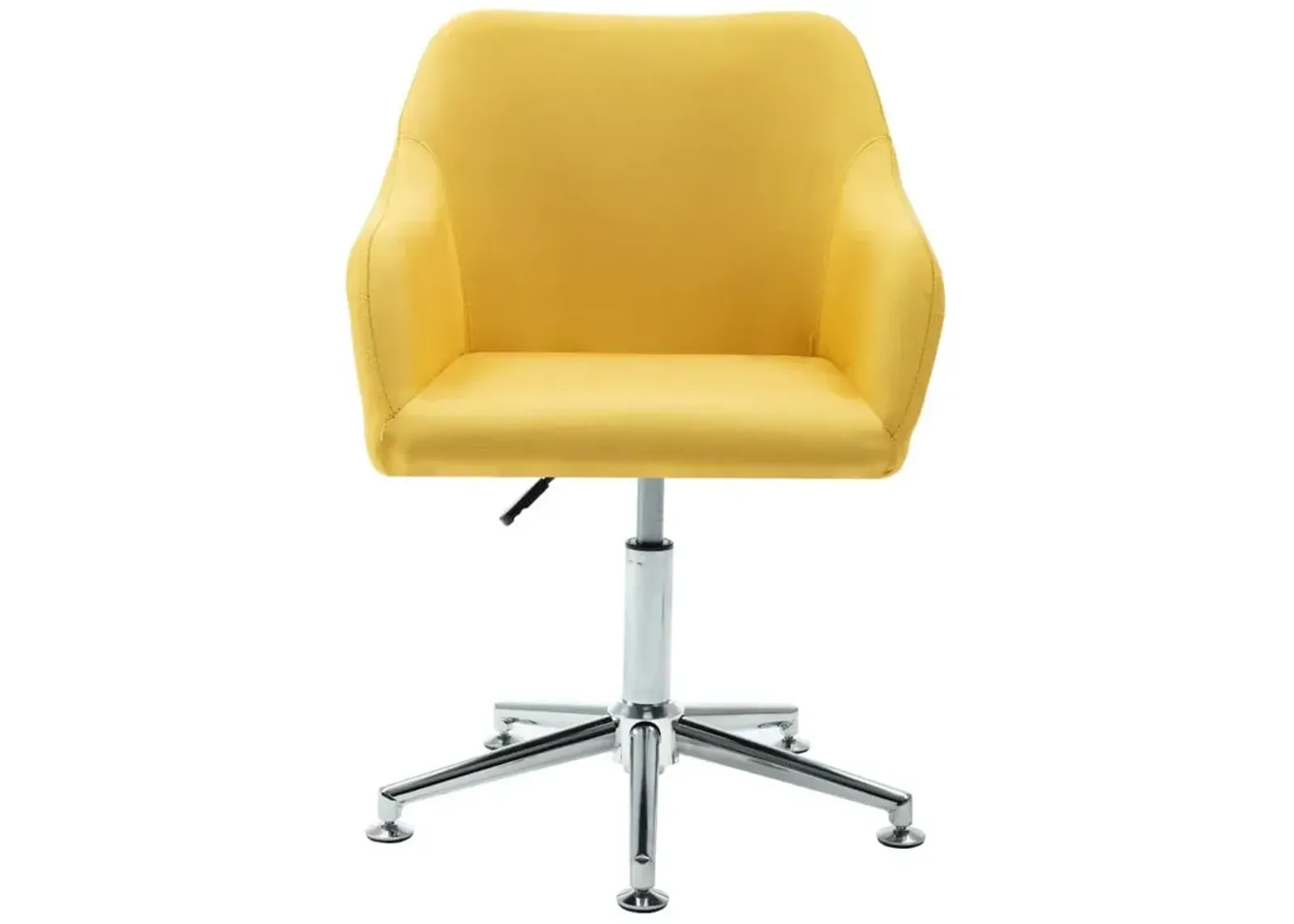 Swivel Dining Chair Yellow Fabric