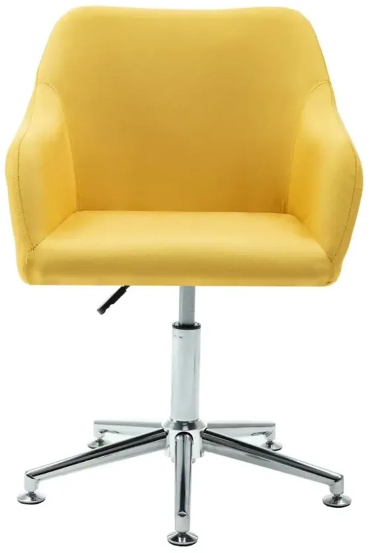 Swivel Dining Chair Yellow Fabric