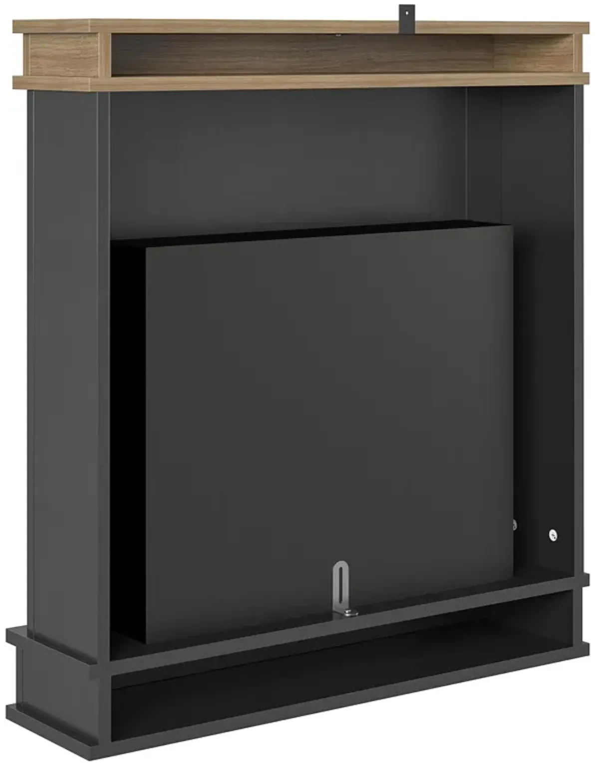 Mateo Electric Fireplace with Mantel and Touchscreen Display, Black with Natural Mantel