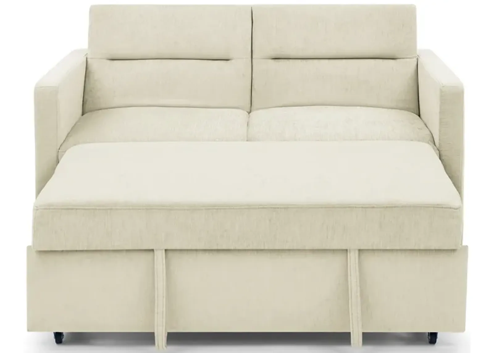 Merax Chenille Loveseats Sofa with Pull-out Bed