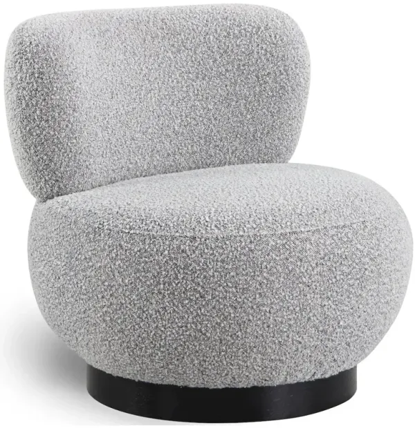 Meridian Furniture Calais Grey Boucle Fabric Accent Chair