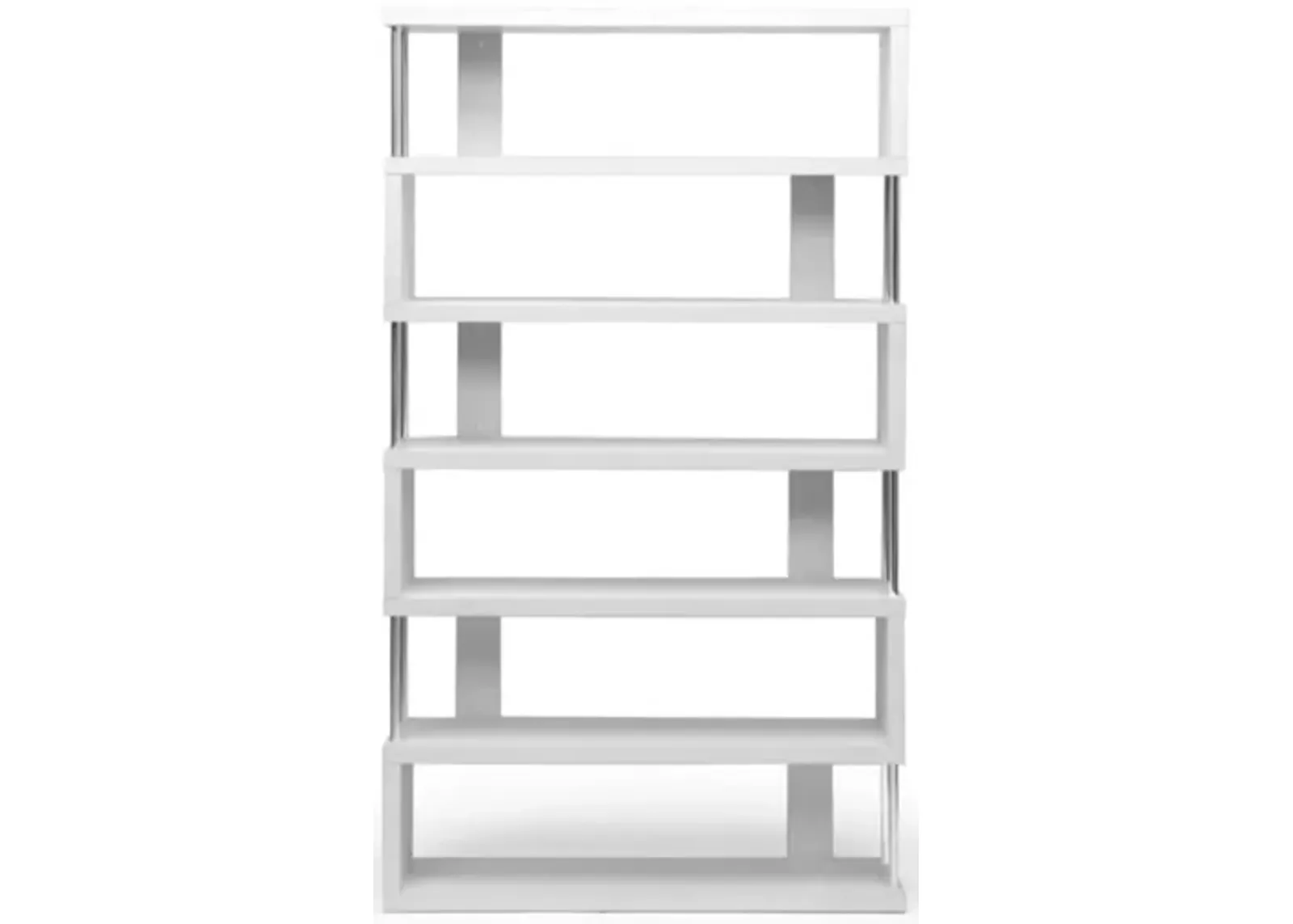 Baxton Studio Barnes 75.5-inch H 6-Shelf Bookcase, White (97-4834-HiT)