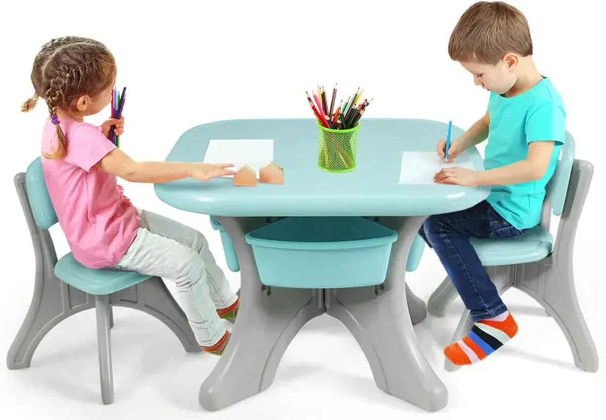 Children Kids Activity Table & Chair Set Play Furniture with Storage