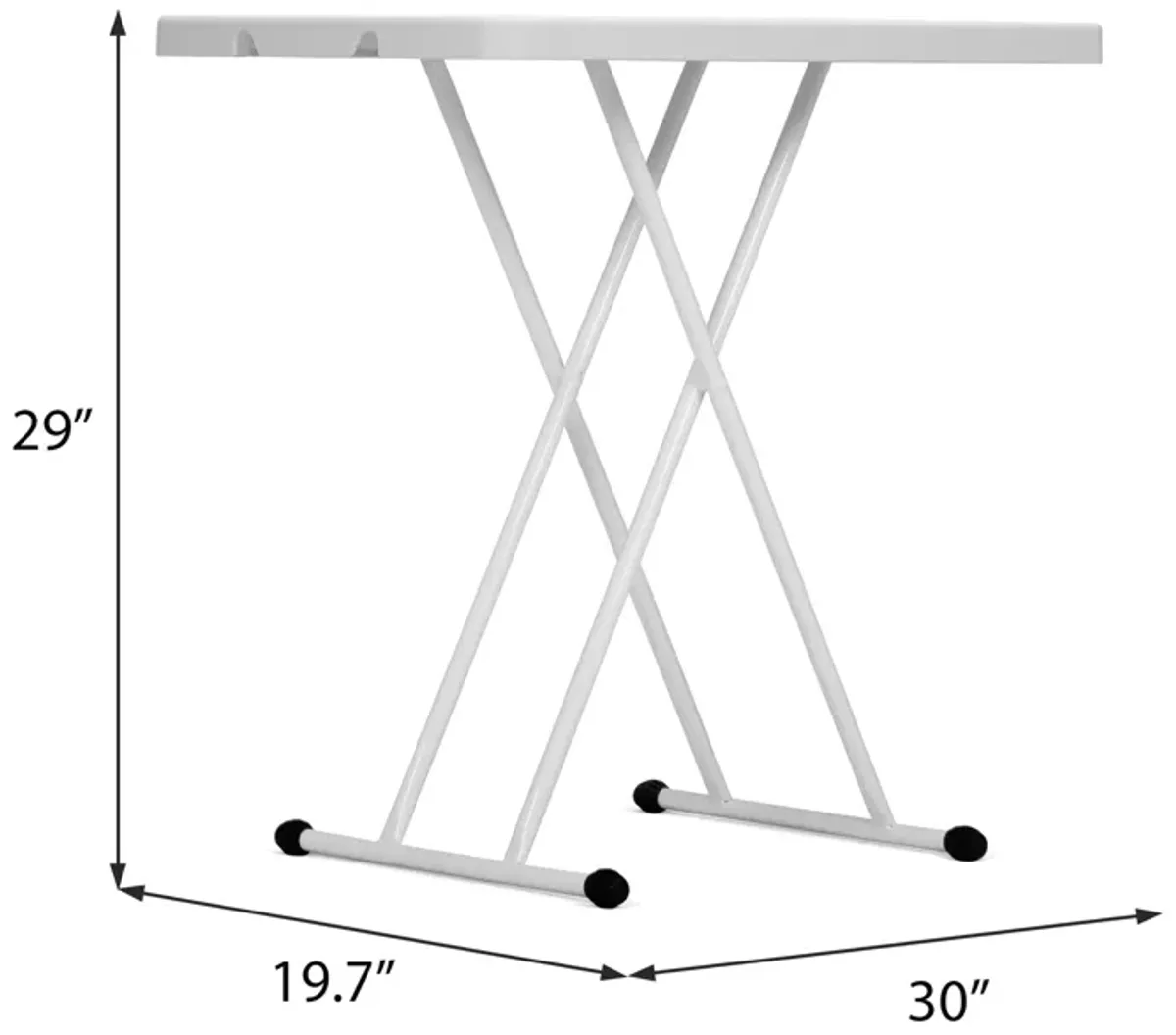 Folding Height-Adjustable Desk with X-crossed Feet for Portable Business or Home Use