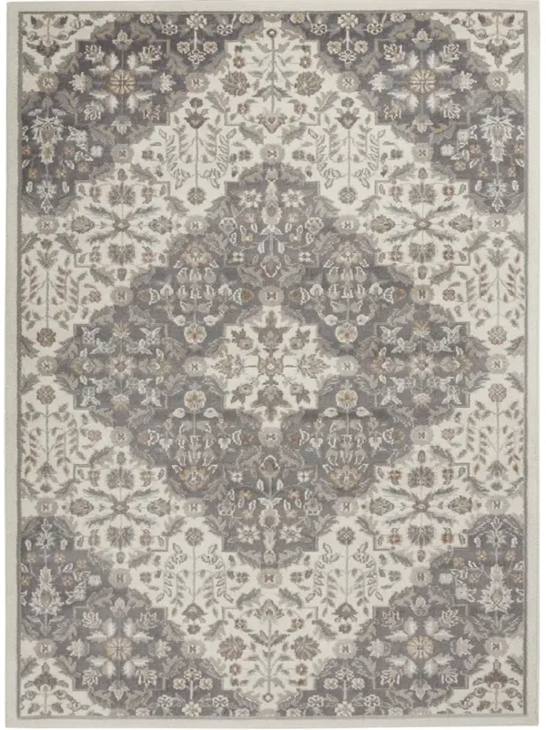 Elation ETN08 Ivory/Gray 4' x 6' Rug