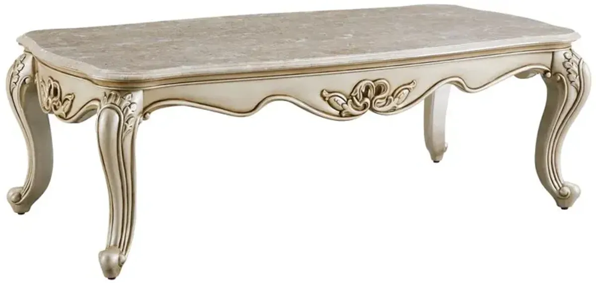 New Classic Furniture Furniture Monique Wood Rectangular Cocktail Table in Champagne Gold