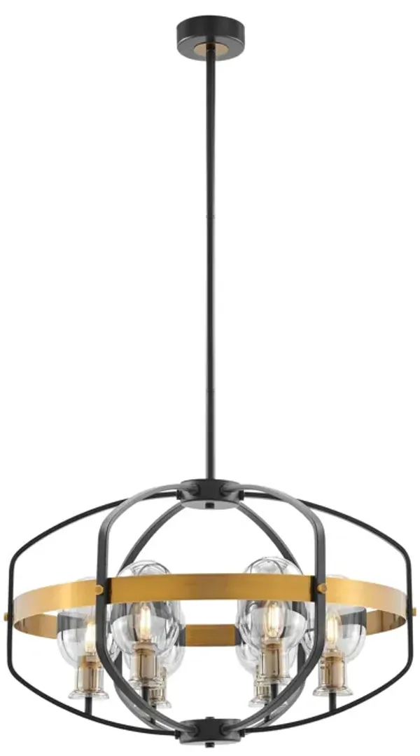 Opia Chandelier Black and Gold Metal 8 Lights