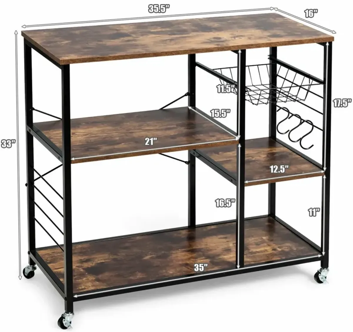 Rolling Industrial Kitchen Baker's Storage Shelf