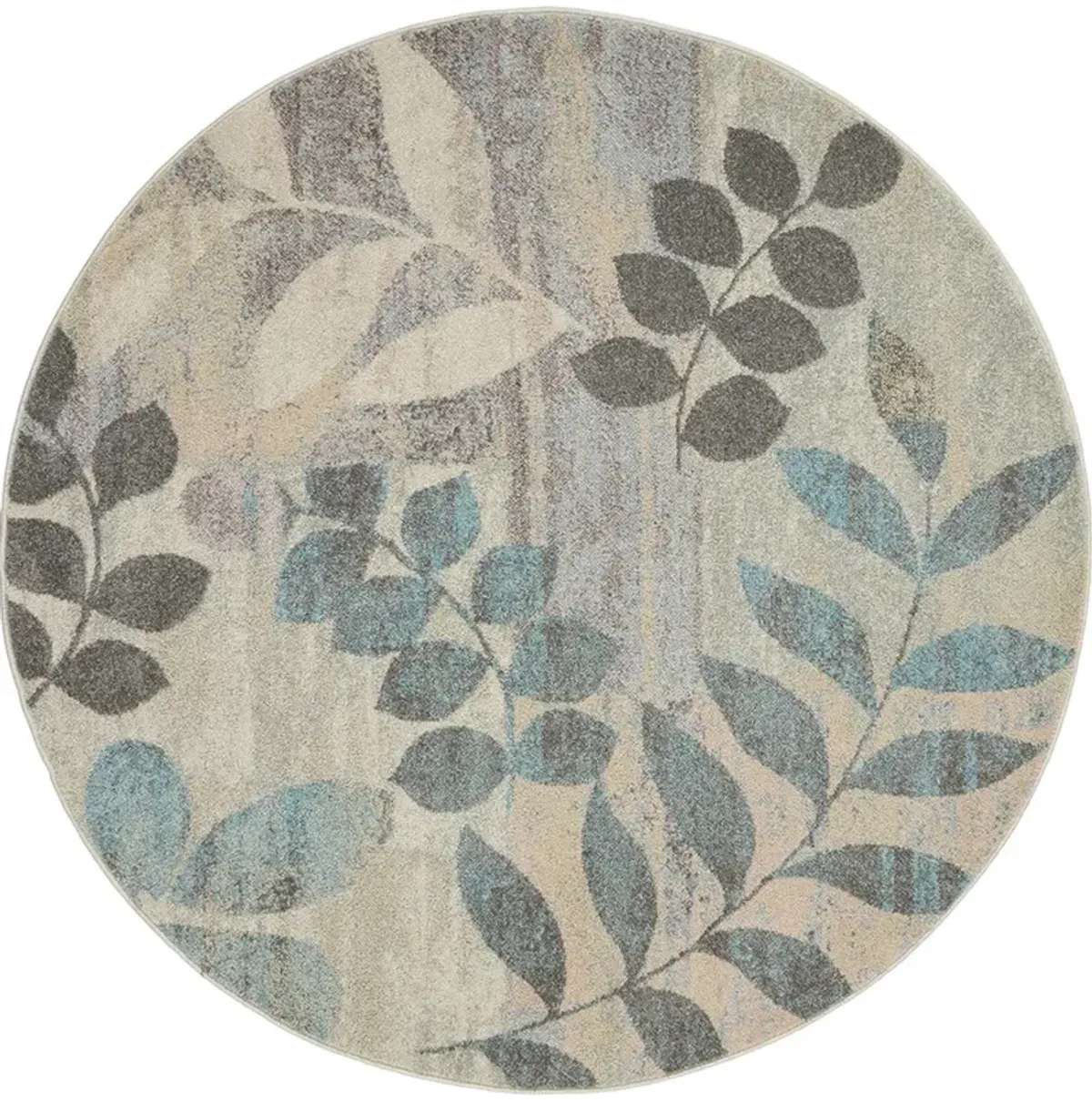 Tranquil TRA01 Ivory/Light Blue 4' x Round Rug