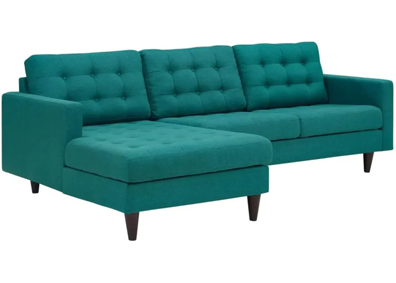 Empress Left-Arm Sectional Sofa - Exquisite Design, Tufted Buttons, Luxurious Cushions, Elegant Armrests - Teal