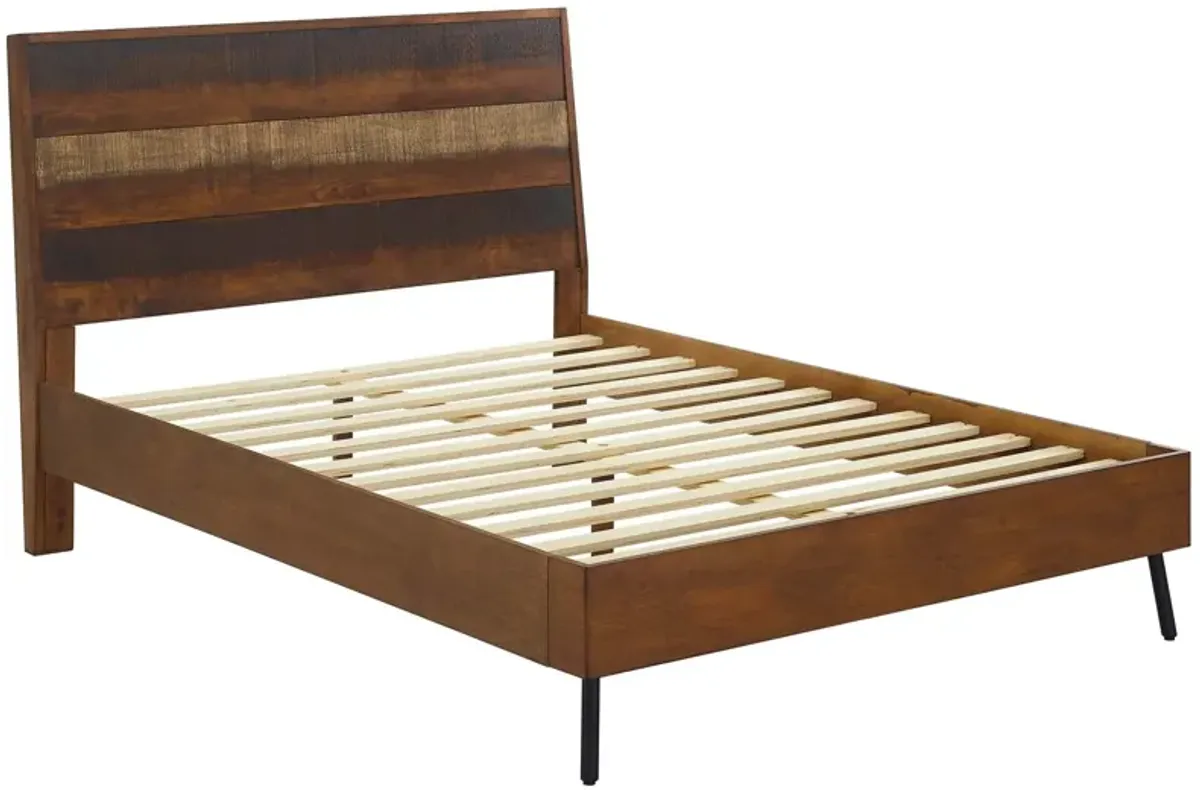 Modway - Arwen Queen Rustic Wood Bed Walnut