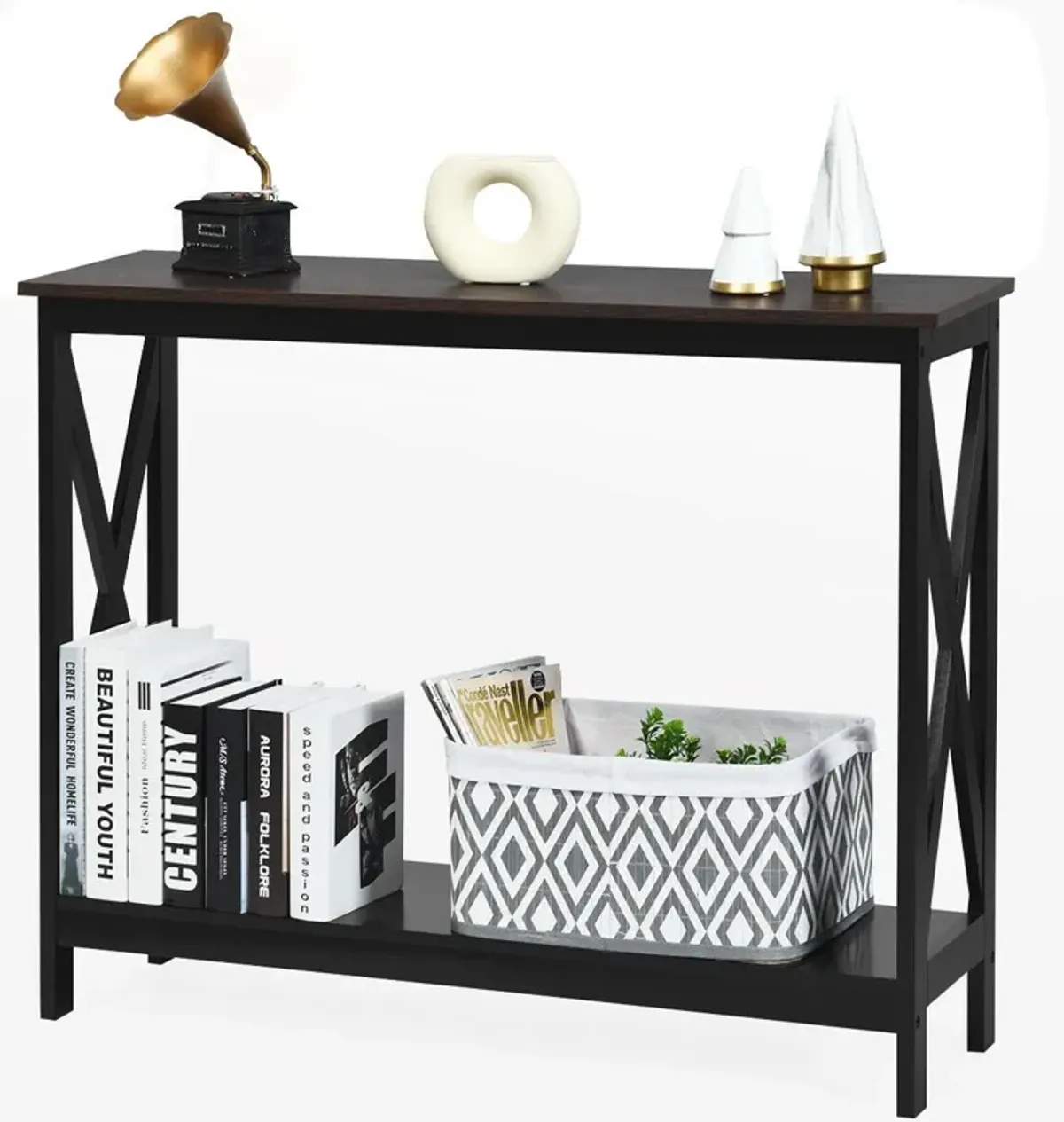 2-Tier Console X-Design Sofa Side Accent Table