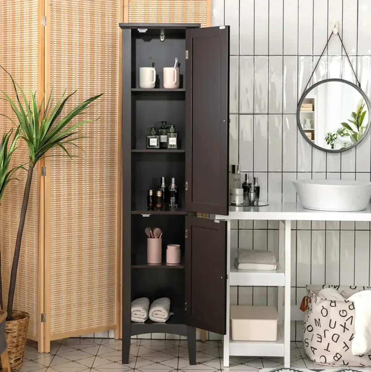 Freestanding Bathroom Storage Cabinet for Kitchen and Living Room