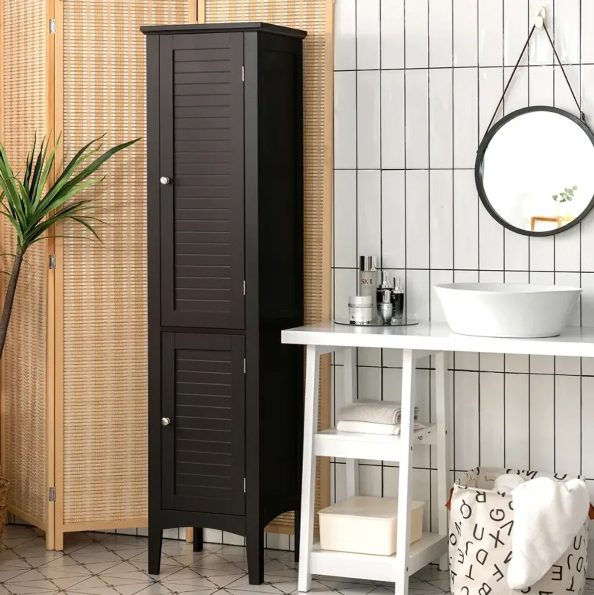 Freestanding Bathroom Storage Cabinet for Kitchen and Living Room