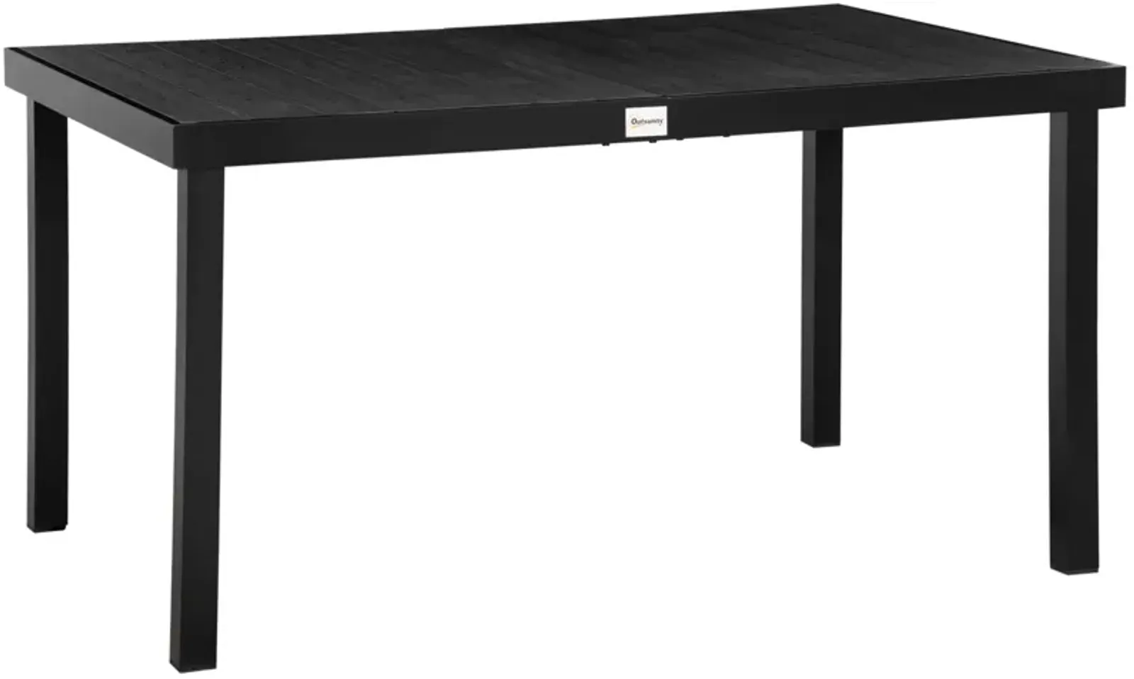 Black Outdoor Dining: Rectangular Aluminum Patio Table for 6