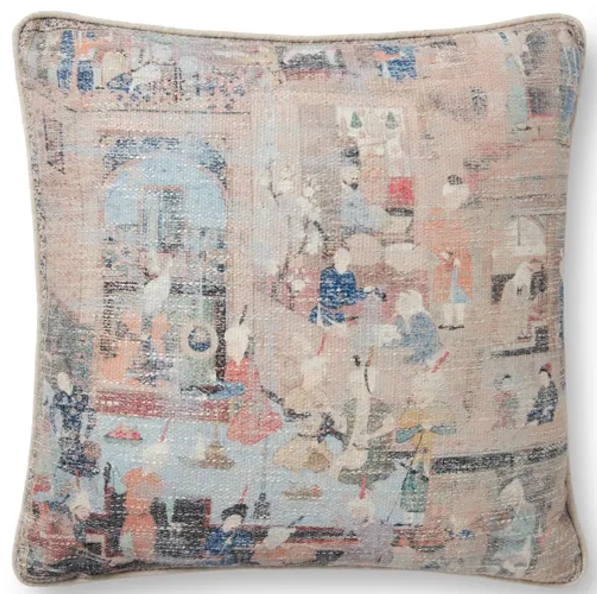 PLL0008 Taupe/Multi 18"x18" Poly Pillow