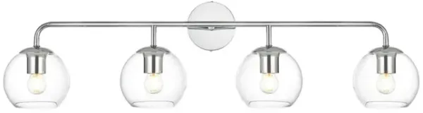 Living District Genesis 4 light Chrome and Clear Bath Sconce