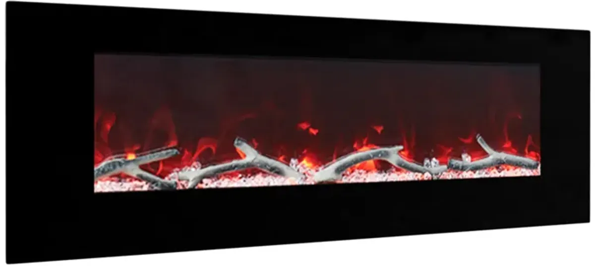 MONDAWE 60" Wall-Mounted Electric Fireplace 5120 BTU Heater with Bluetooth Speaker & Remote Control Adjustable Flame Color & Temperature Setting