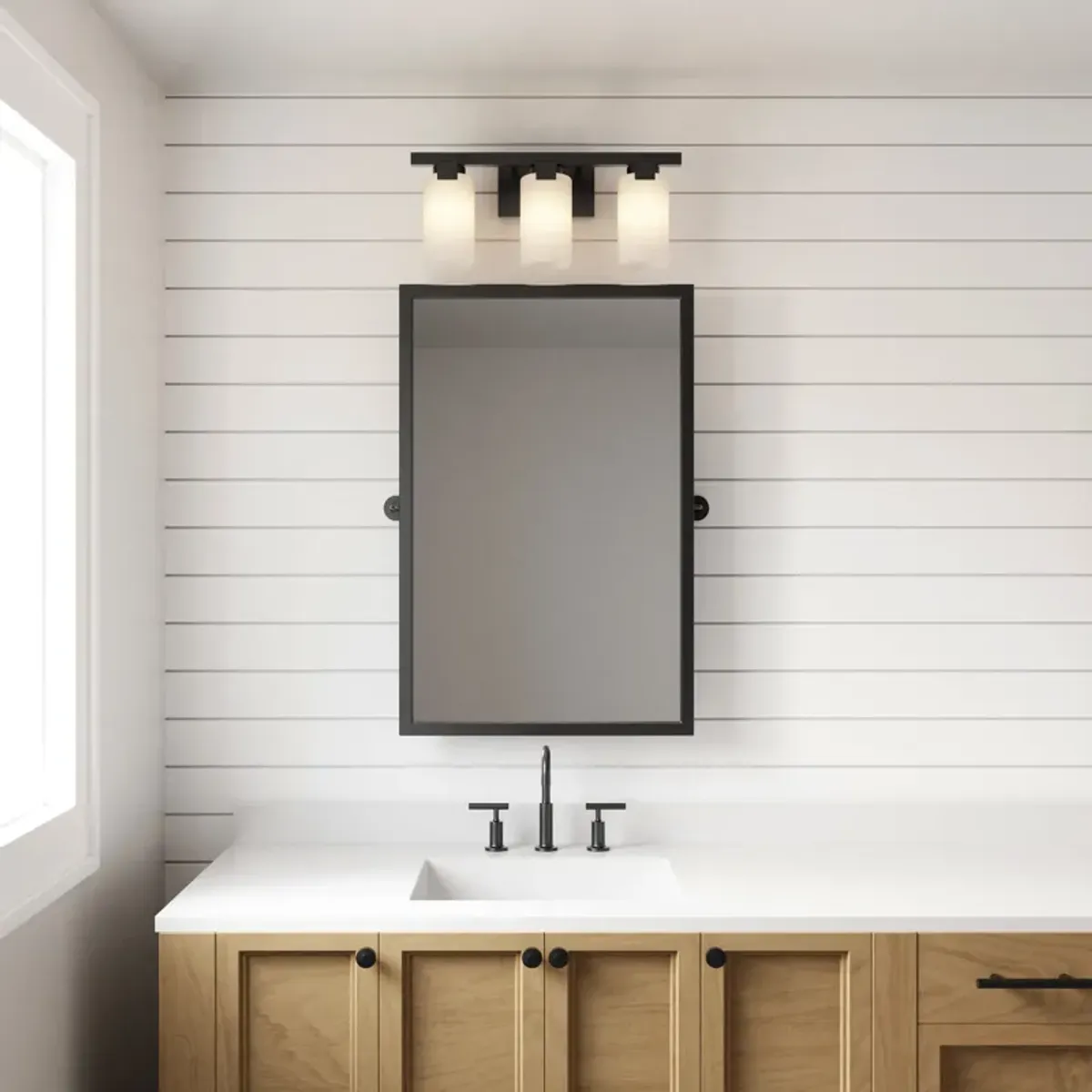 Dressler 22'' Wide 3-Light Black Vanity Light