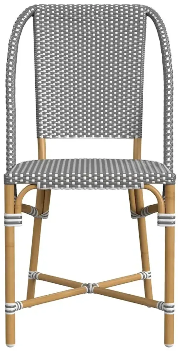 Butler Specialty Tobias 18.5 in. Seat Height Outdoor Rattan and Metal  Dining Side Chair