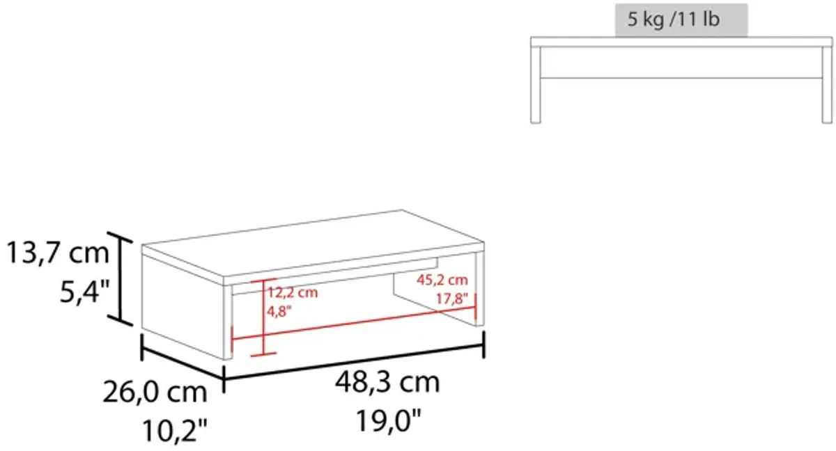 Elim Desk 5.4" H, with 1 Shelf, Black