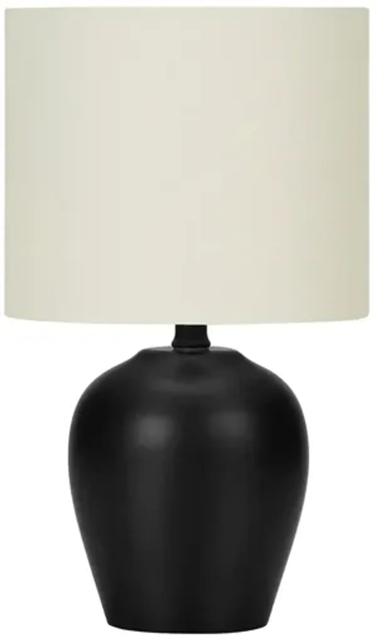 Monarch Specialties I 9738 - Lighting, 17"H, Table Lamp, Black Ceramic, Ivory / Cream Shade, Transitiona