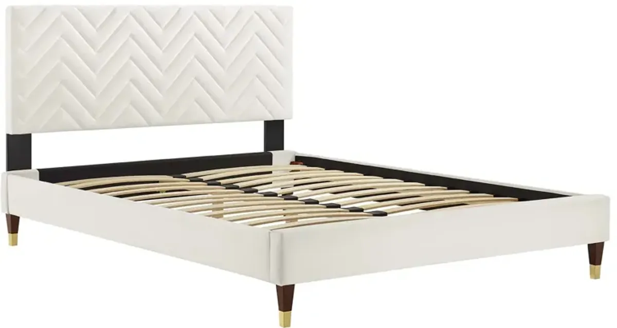 Modway - Leah Chevron Tufted Performance Velvet Queen Platform Bed