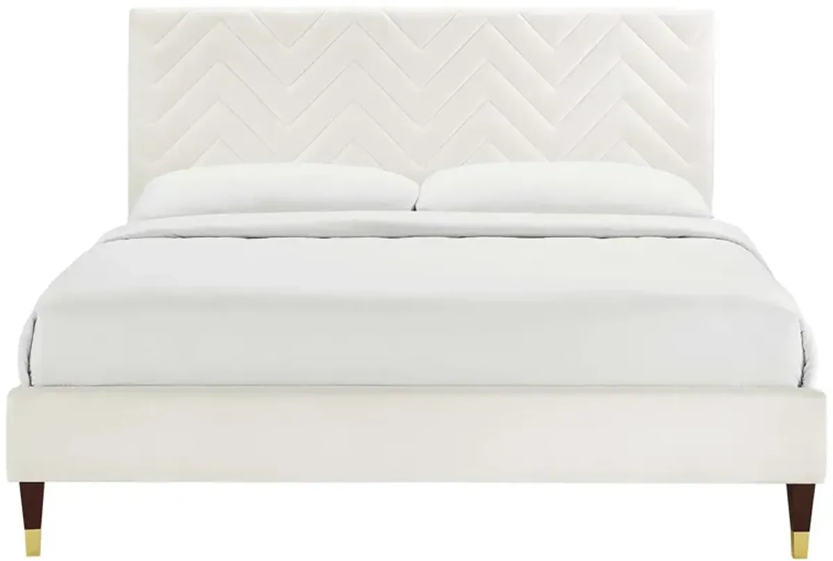 Modway - Leah Chevron Tufted Performance Velvet Queen Platform Bed