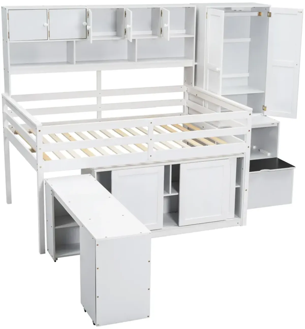 Merax Storage Loft Bed  with Desk