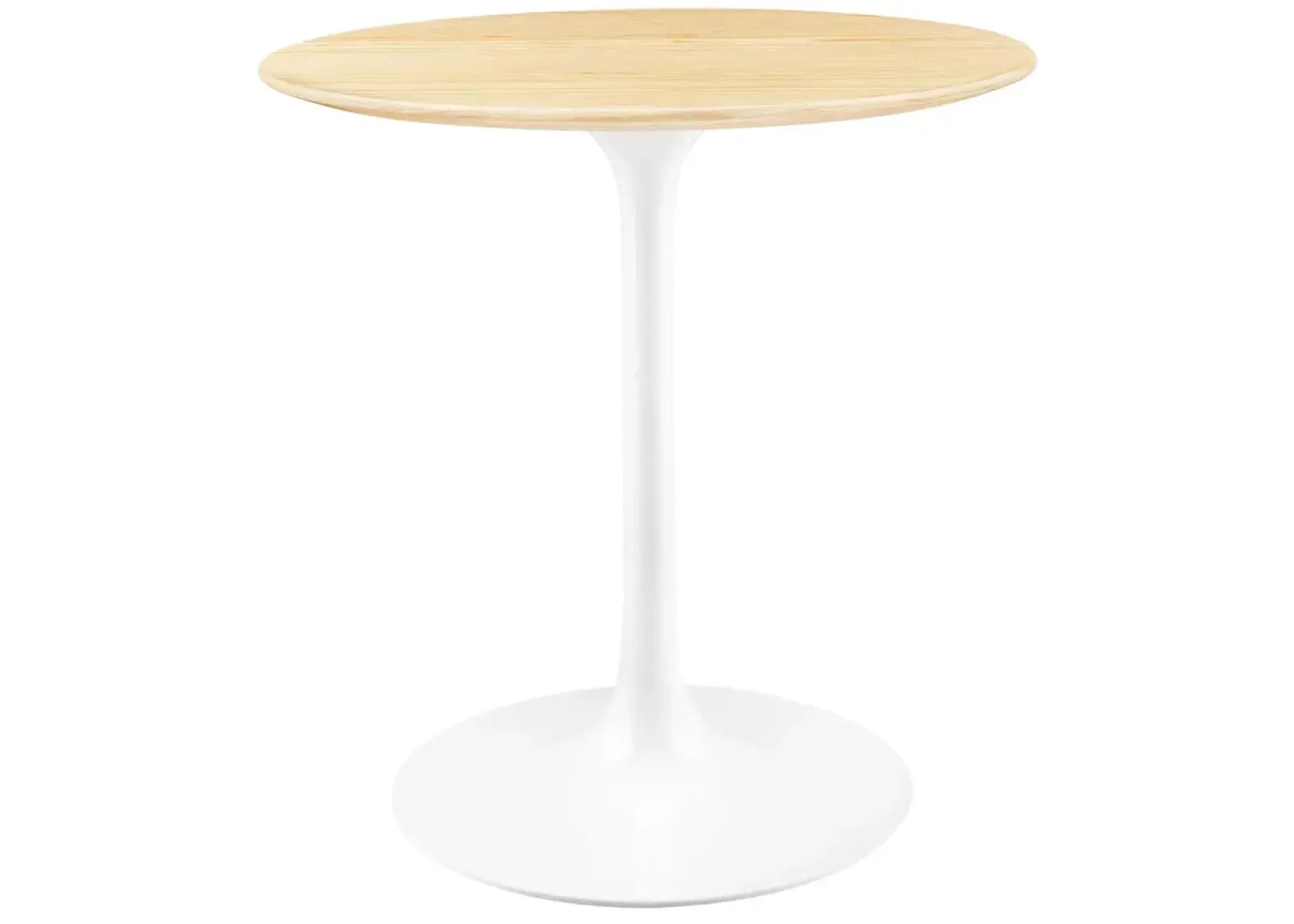 Modway - Lippa 28" Round Wood Grain Dining Table White Natural