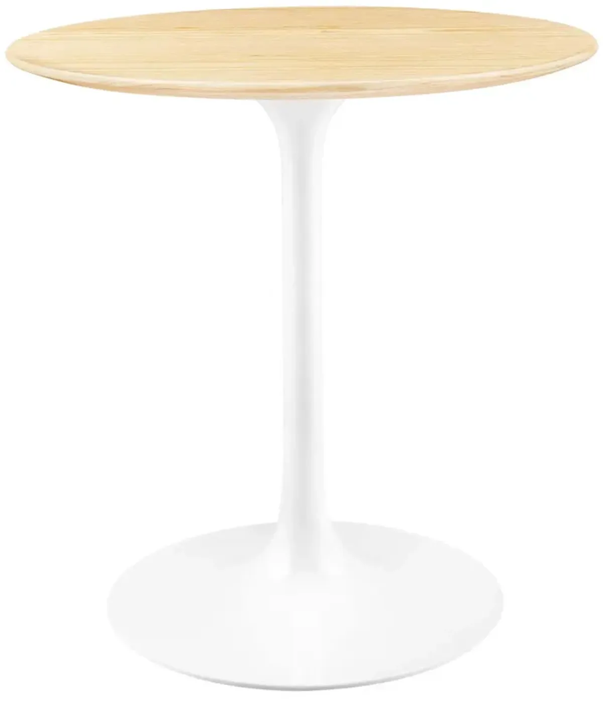 Modway - Lippa 28" Round Wood Grain Dining Table White Natural