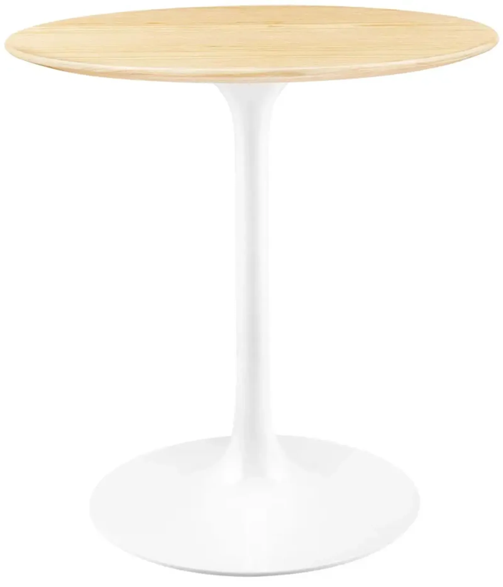 Modway - Lippa 28" Round Wood Grain Dining Table White Natural