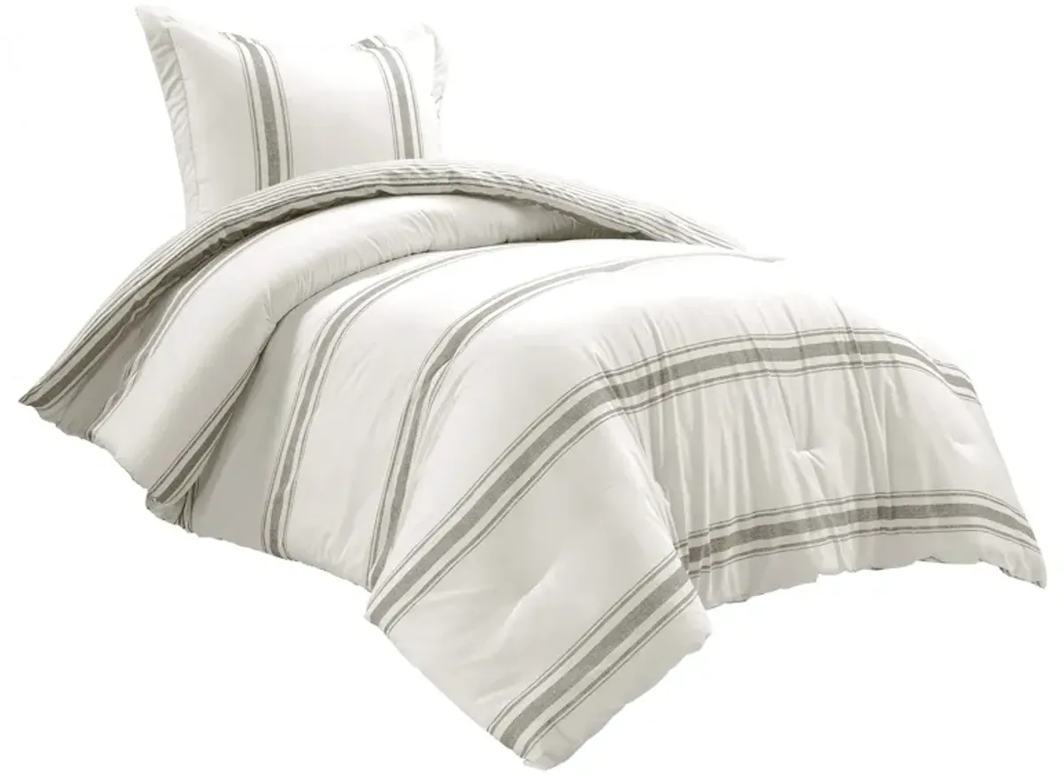 Farmhouse Stripe Reversible Cotton Comforter 2-Pc Set