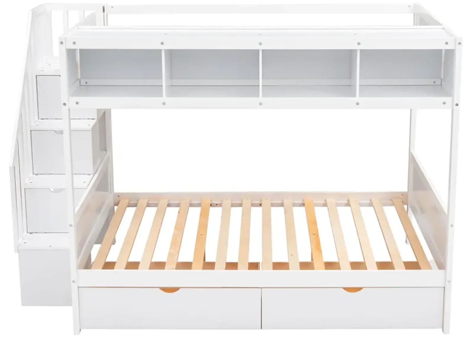 Merax Bunk Bed with Shelves  and Storage Staircase