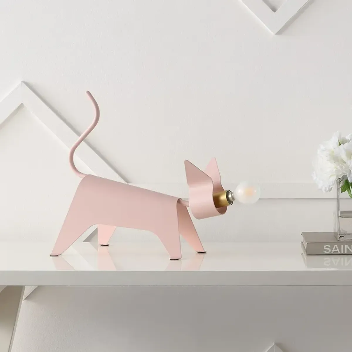 Penelope Modern Industrial Iron Feline LED Kids' Lamp