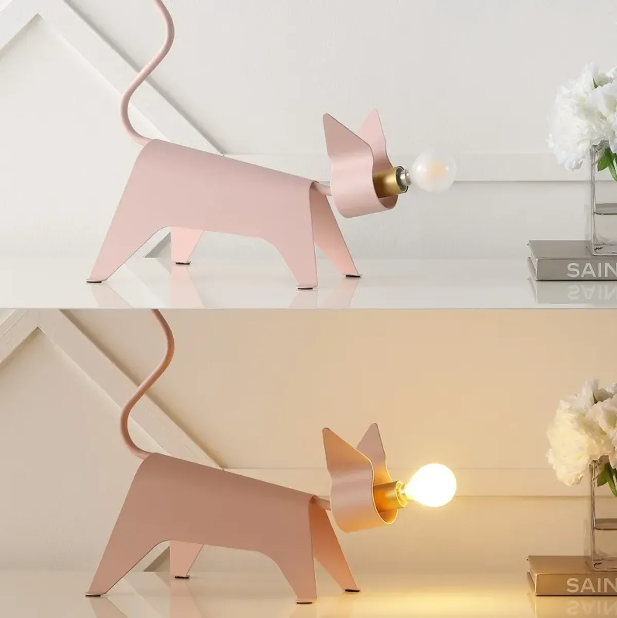 Penelope Modern Industrial Iron Feline LED Kids' Lamp