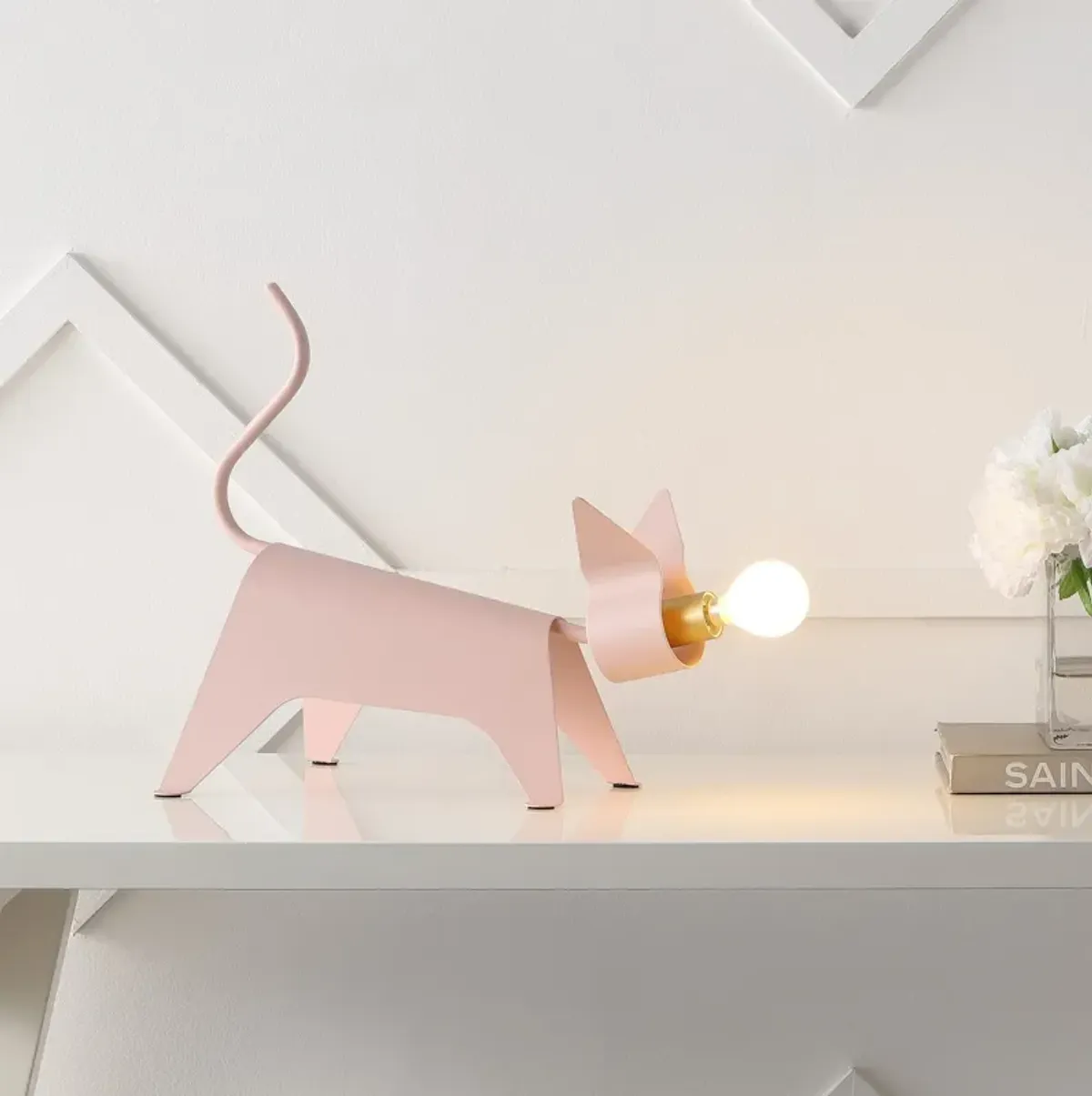 Penelope Modern Industrial Iron Feline LED Kids' Lamp