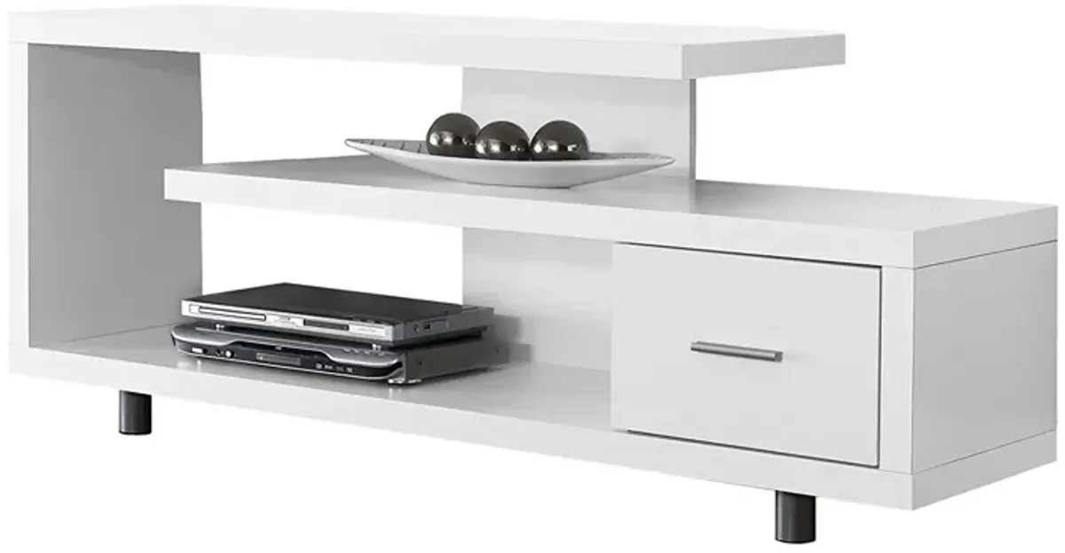 Hivvago White Modern TV Stand - Fits up to 60-inch Flat Screen TV